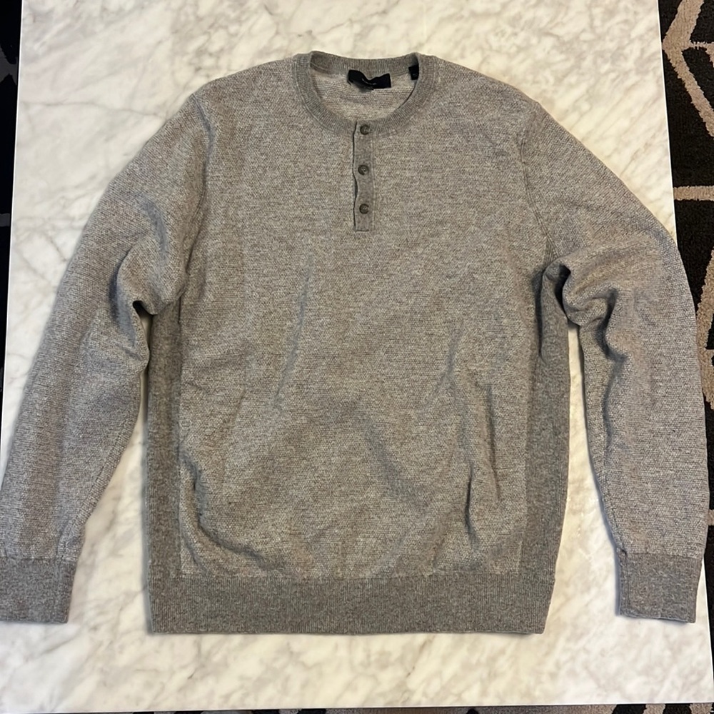 Vince Cashmere Blend Henley grey size Mens US large